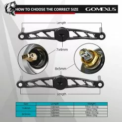 Gomexus Aluminum Double Handle With Cork Knob -Isfiskeri hjul Butikk BS100HCA27TNr 5